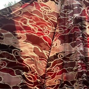 Longchamp Red and White Equestrian Silk dress